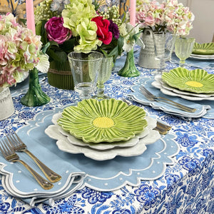French country tablecloth and blue ava luxury linens