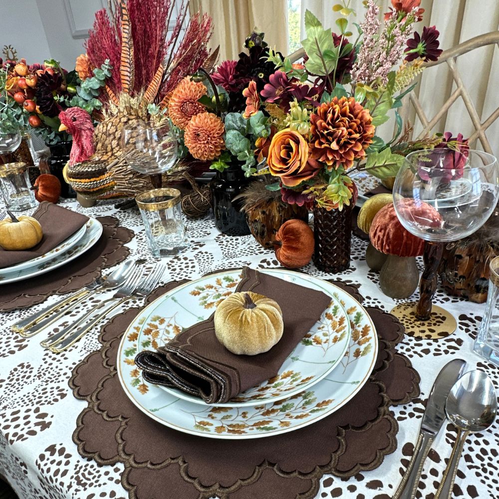 Fall: Embroidered Placemats & Embroidered Napkins