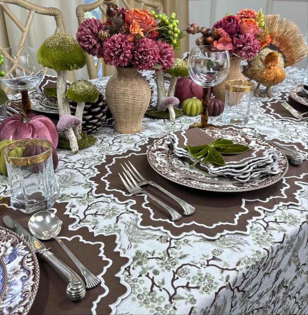 Sage Toile de Jouy Birds